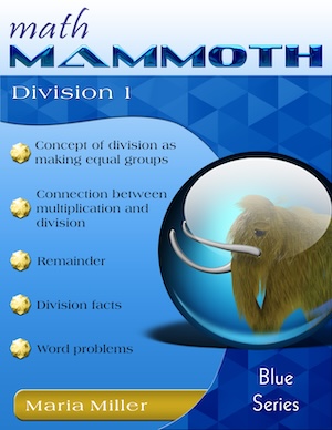 Math Mammoth Division 1 math book cover