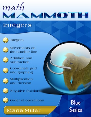 Math Mammoth Integers workbook cover