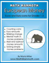 Math Mammoth European Money workbook cover