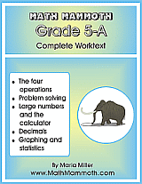 cover for Math Mammoth Grade 5-A Complete Worktext