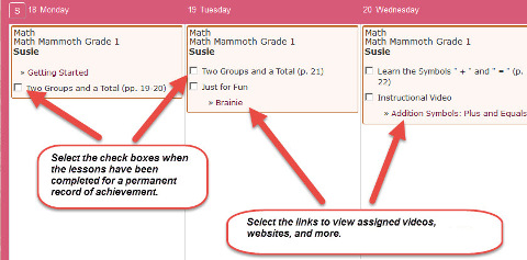 Lesson plans for Math Mammoth