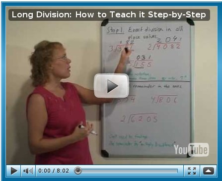 screenshot of video on long division