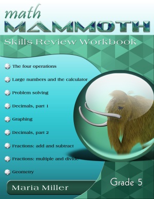 cover for Math Mammoth Grade 5 Skills Review Workbook