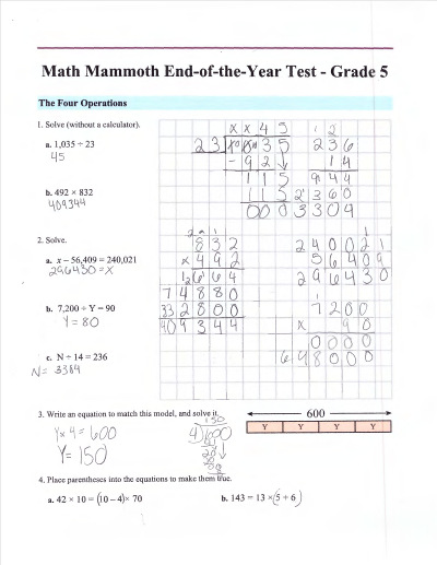 Final evaluation fourth grade worksheet