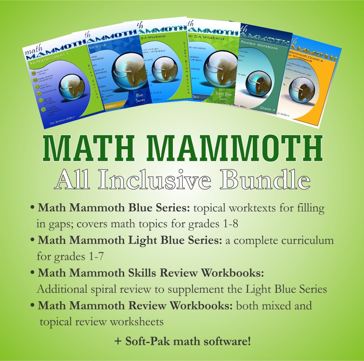 Math Mammoth discounted bundle deals as downloads: Blue Series, Light Blue  Series, Skills Review workbooks, All-Inclusive