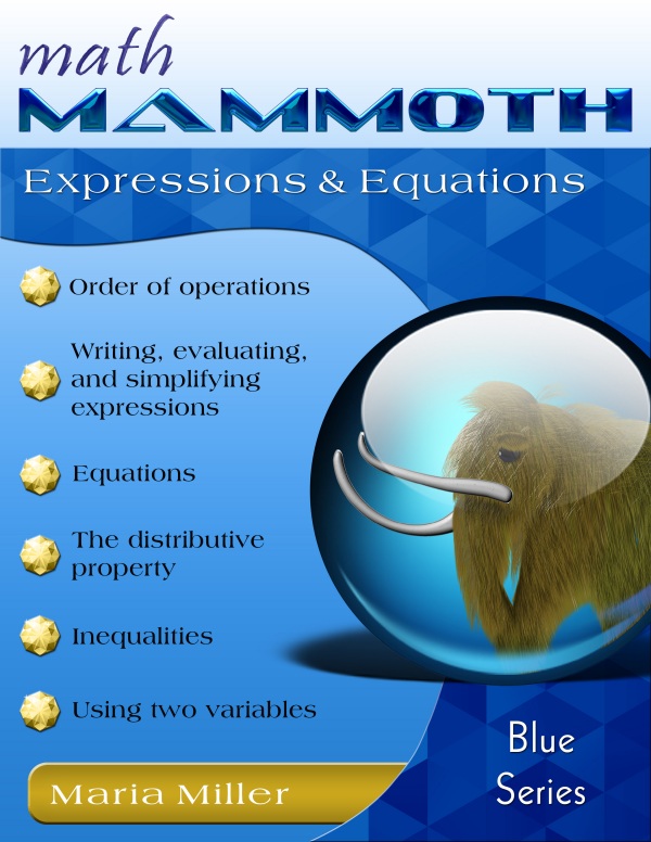 Math Mammoth Expressions & Equations  book cover