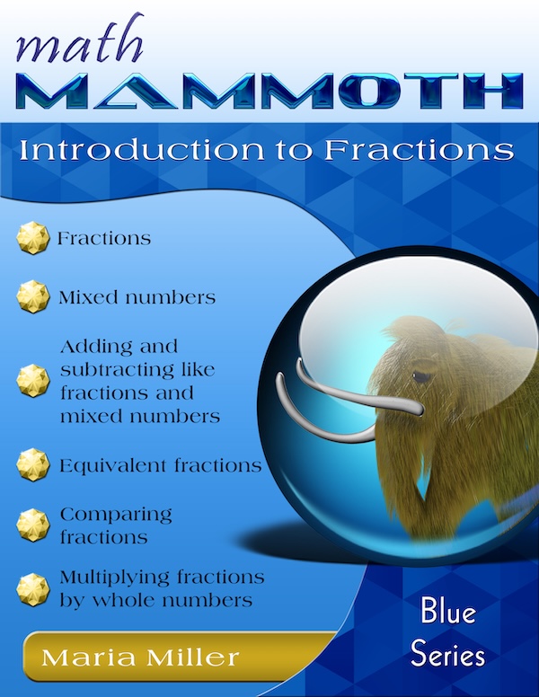 Math Mammoth Introduction to Fractions book cover