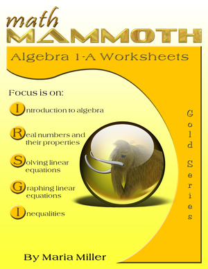 Algebra 1-A worksheets cover