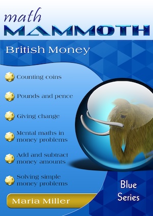 Math Mammoth British Money workbook cover