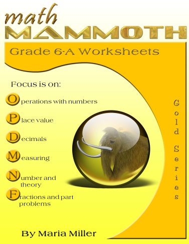 Math Mammoth Grade 6 Worksheets - download two reproducible math