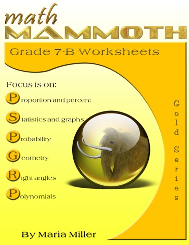 Math Mammoth Grade 7 Worksheets Two Reproducible Prealgebra Workbooks For 7th Grade