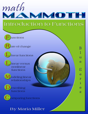 Math Mammoth Introduction to Functions book cover