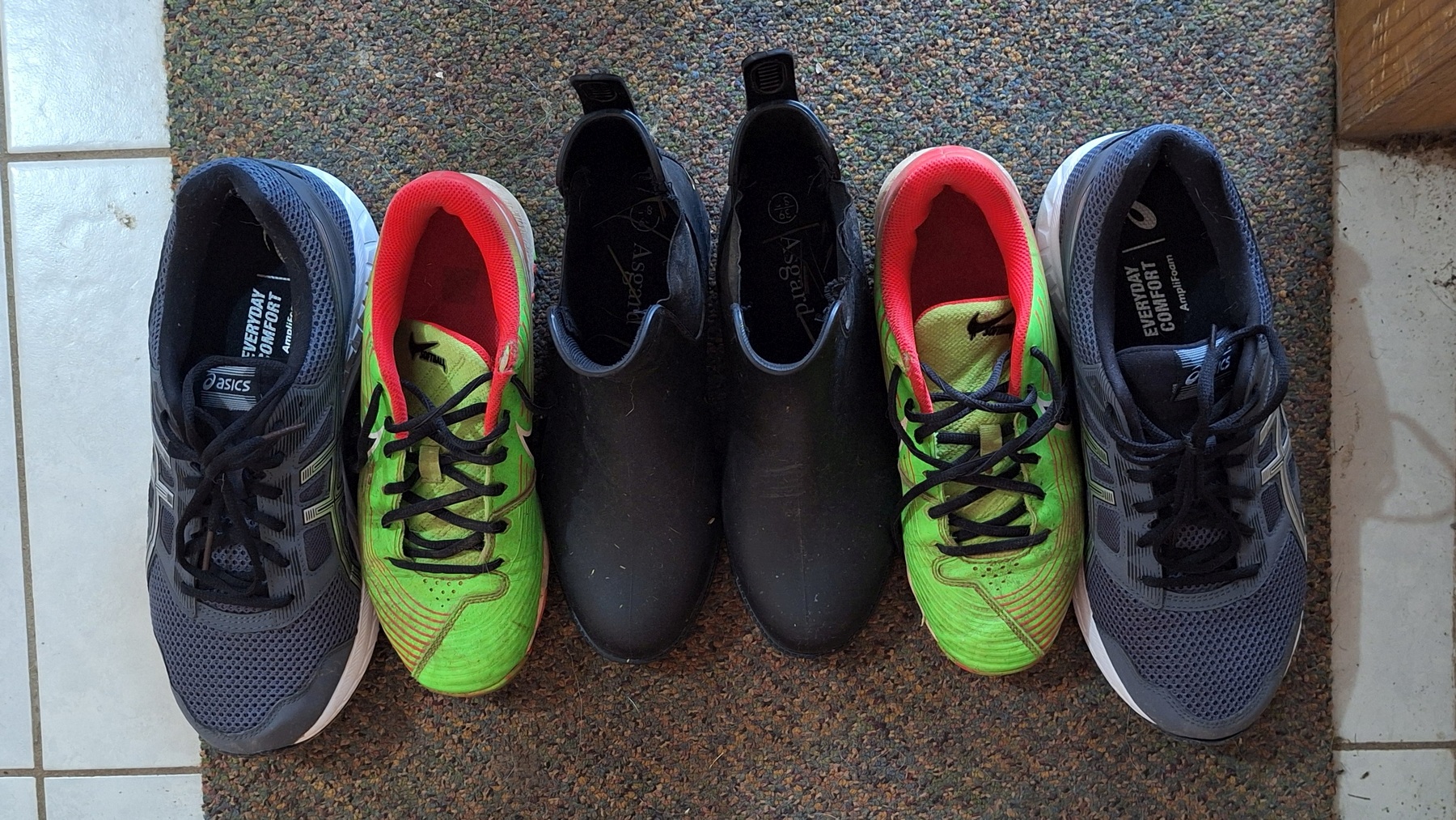 shoes on a small carpet