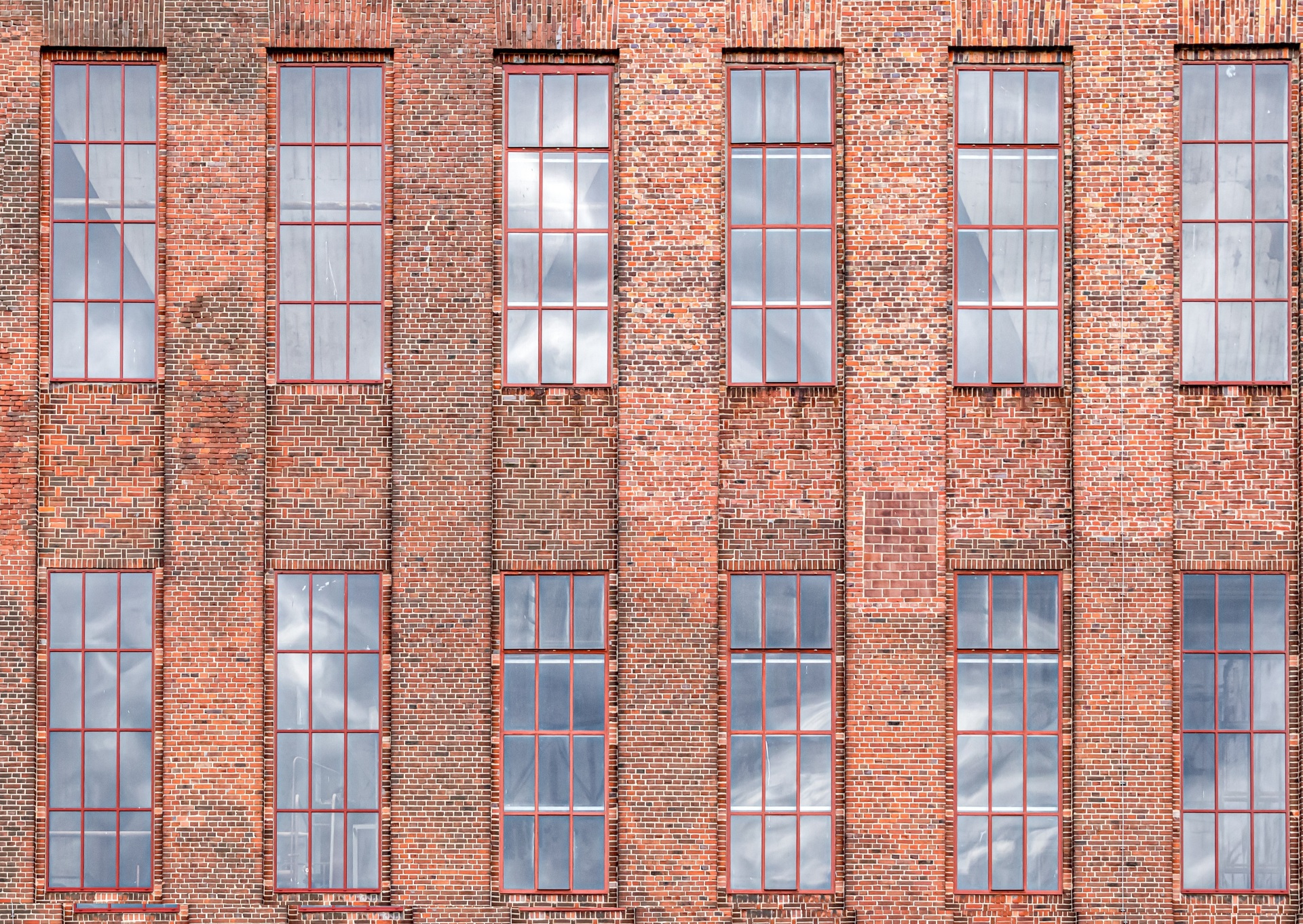 brick building with two rows of windows