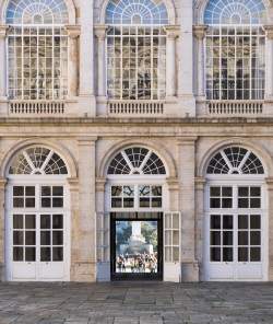 fancy windows with panes, of a palace