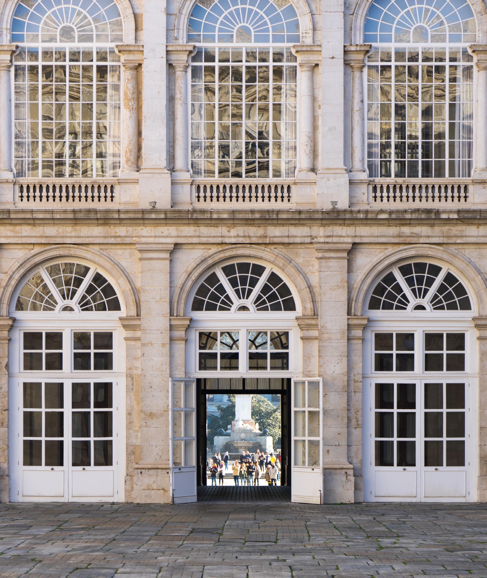 fancy windows with panes, of a palace