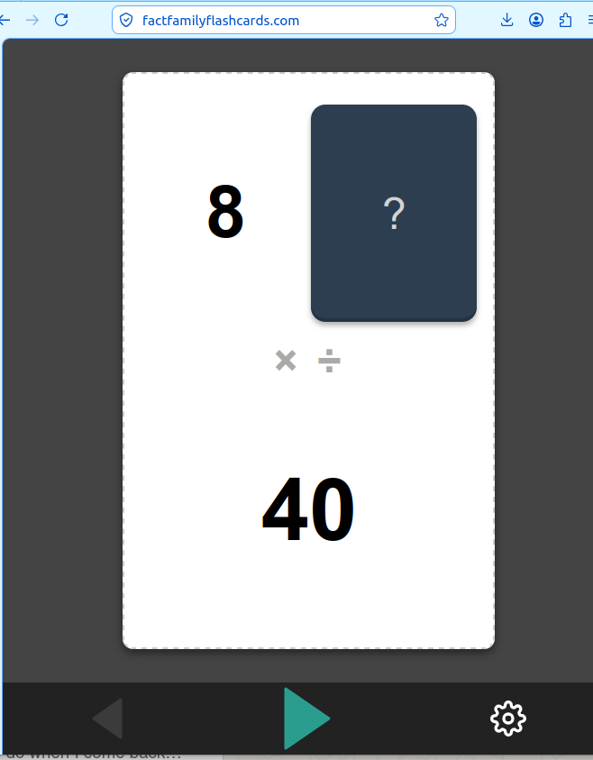 online math flashcards