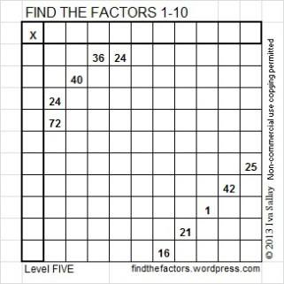 Find factors puzzle 1