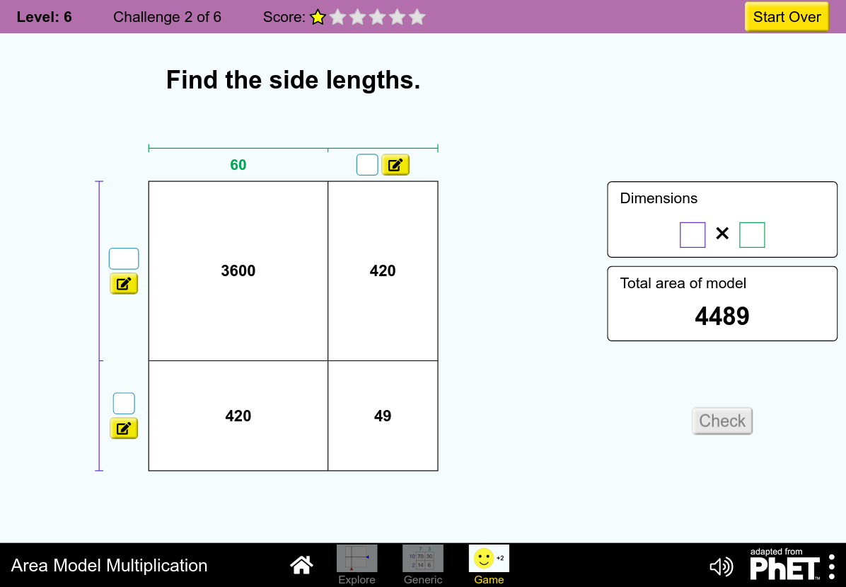 Multiplying Area Model Printable