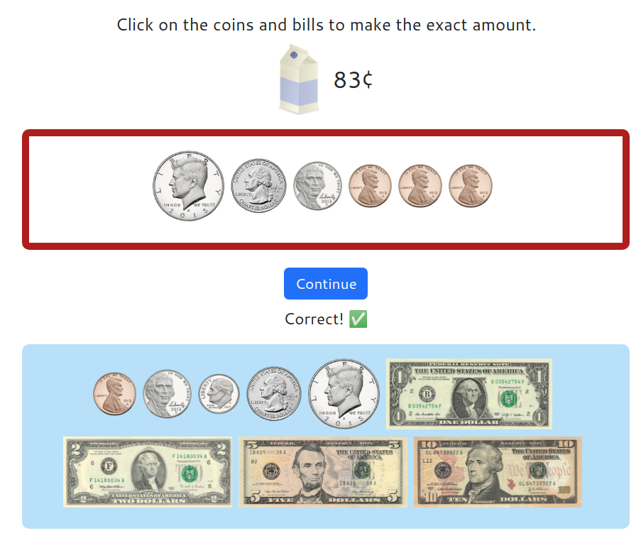 Counting Money Game - Do You Have Enough To Purchase?