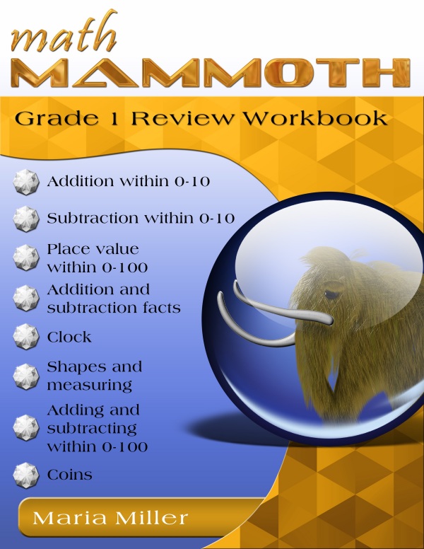 cover for Math Mammoth Grade 1 Review Workbook