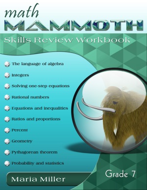 cover for Math Mammoth Grade 7 Skills Review Workbook